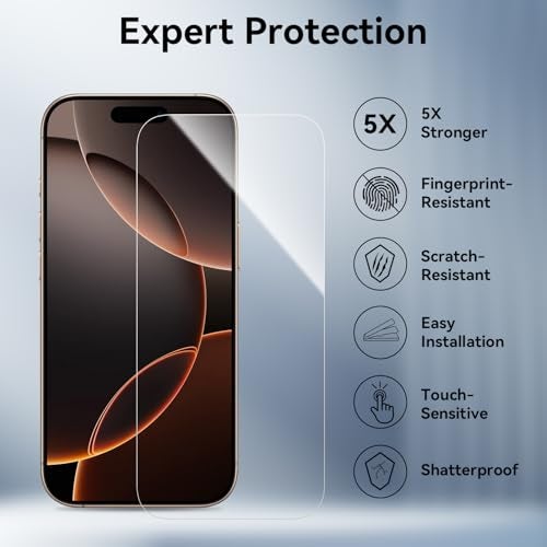 ImpactStrong 3-Pack Shatterproof Tempered Glass Screen Protector for iPhone 16 Pro [Easy Installation Frame] [Bubble Free] [9H Hardness] [Full Coverage] Case Friendly, 6.3 Inch - Image 5