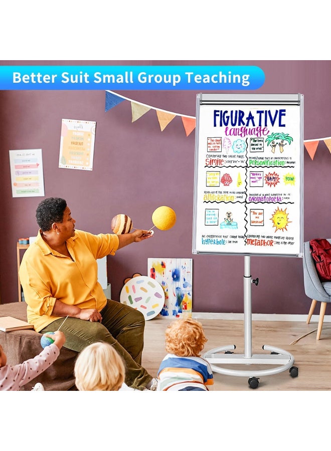 عالية الجودة سبورة بيضاء متنقلة، حامل مغناطيسي قابل للمسح الجاف مقاس 90×60 سم، حامل رسم بياني مع ارتفاع قابل للتعديل، مناسب للمكتب والمنزل والفصول الدراسية - Image 2