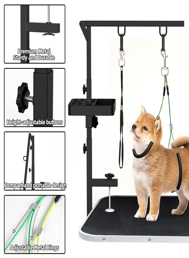 Alytree Dog Grooming Arm with Tray, 38" Pet Grooming Table Arm with Adjustable No Sit Haunch Holders, Pet Grooming Stand with Clamp for Small & Medium Pets - Image 4