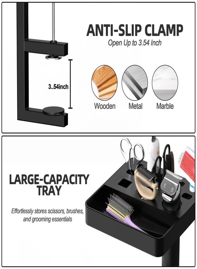 Alytree Dog Grooming Arm with Tray, 38" Pet Grooming Table Arm with Adjustable No Sit Haunch Holders, Pet Grooming Stand with Clamp for Small & Medium Pets - Image 5