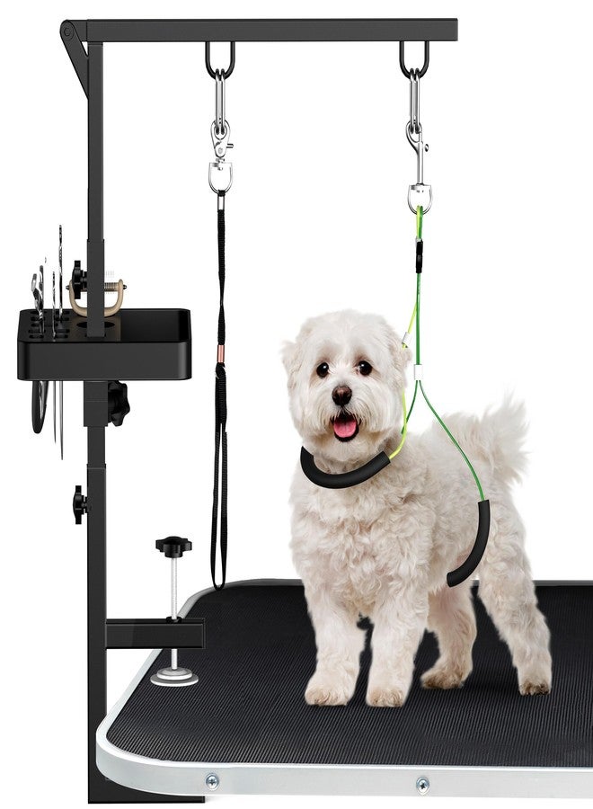 Alytree Dog Grooming Arm with Tray, 38" Pet Grooming Table Arm with Adjustable No Sit Haunch Holders, Pet Grooming Stand with Clamp for Small & Medium Pets - Image 1