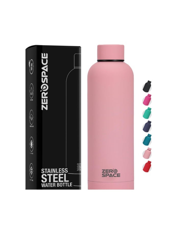 ZeroSpace Stainless Steel Water Bottle, 750ml Insulated Water Bottle for Kids School, Double Wall Water Thermos Flask for Hot & Cold Drinks, Sports Hot Water Bottle (Pink) - Image 1