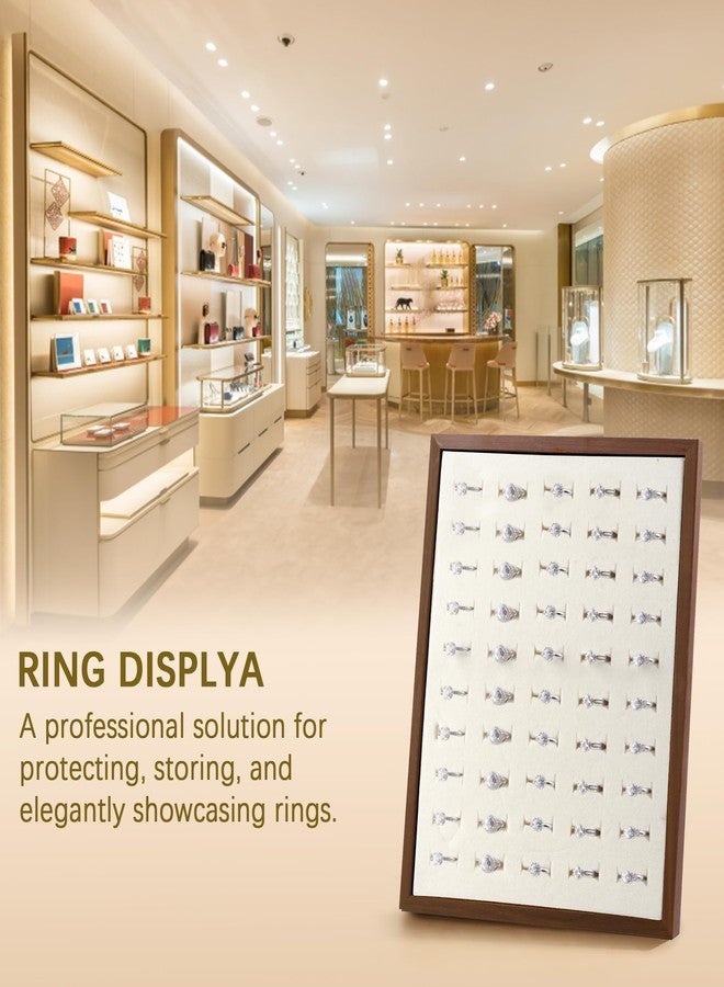 Homeanda Ring Display Stand - 50 Slots L-Shaped Velvet Jewelry Tray Ring Board Earrings Organizer for Vendors - Image 4