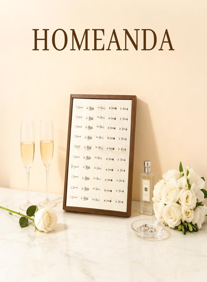 Homeanda Ring Display Stand - 50 Slots L-Shaped Velvet Jewelry Tray Ring Board Earrings Organizer for Vendors - Image 2