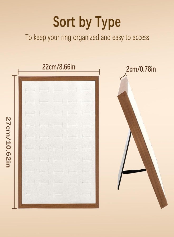 Homeanda Ring Display Stand - 50 Slots L-Shaped Velvet Jewelry Tray Ring Board Earrings Organizer for Vendors - Image 3