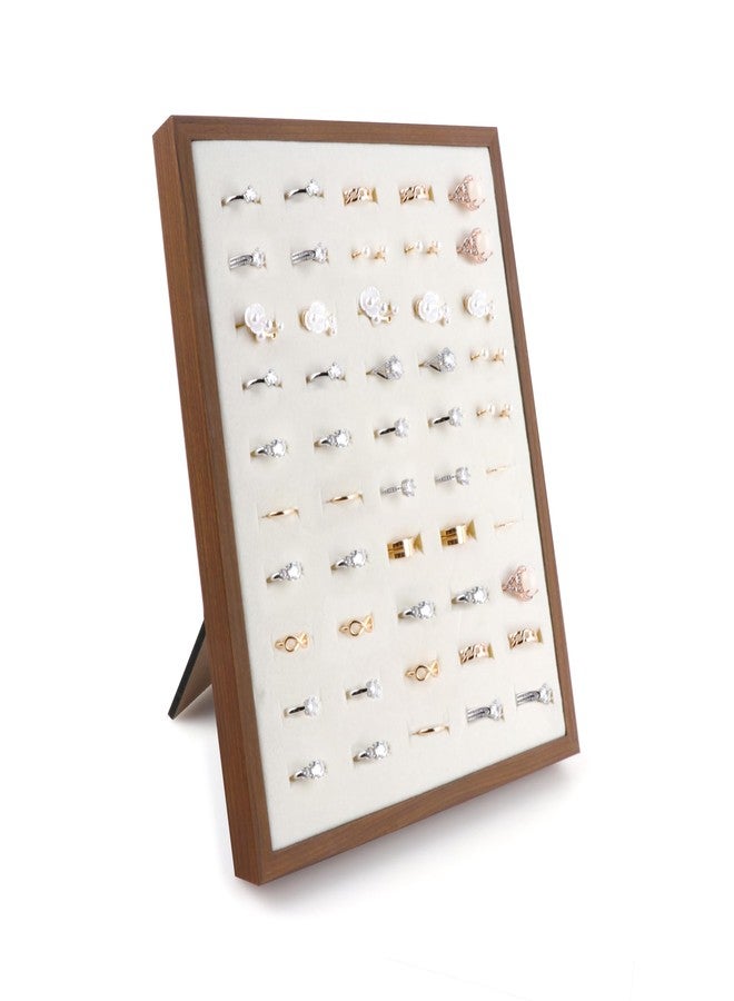 Homeanda Ring Display Stand - 50 Slots L-Shaped Velvet Jewelry Tray Ring Board Earrings Organizer for Vendors - Image 1