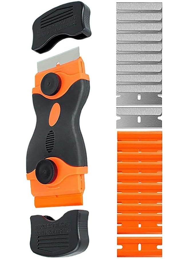 PROMASS promass Purpose Double Edge Razor Scraper with 10 Plastic Razor Blades And 10 Metal Blades 