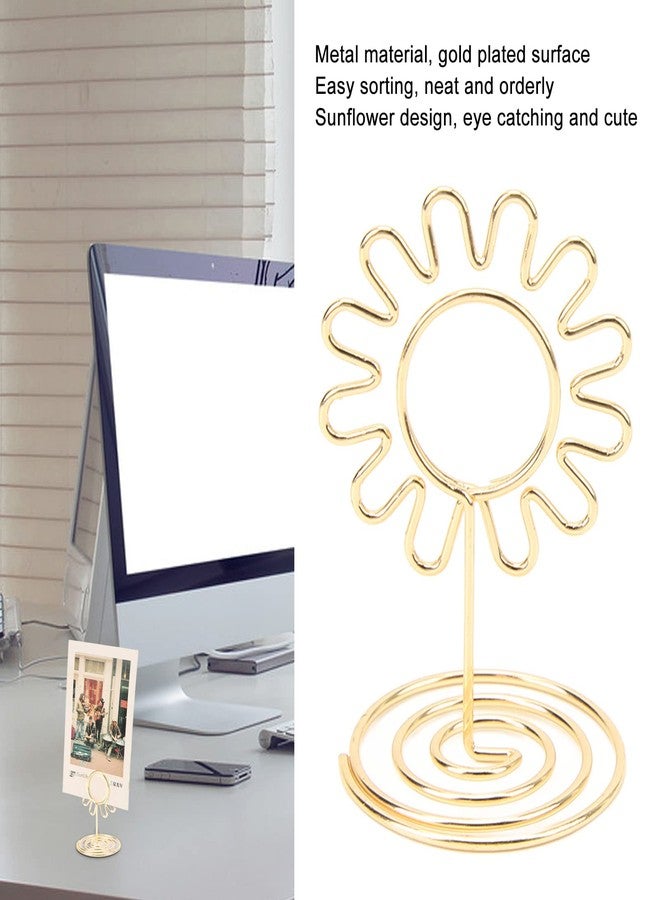 AYNEFY Wire Table Picture Photo Holder,20Pcs Sunflower Place Table Place Card Holder Clip Name Card Holders Picture Photo Holder for Weddings Anniversary Party(Gold) - Image 4