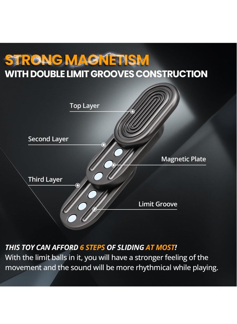 EDC Metal Fidget Slider Toys, Stress Relief EDC Fidget Slider Casual Metal Adult's Hand Toys Office Desk Toys Gifts for Anxiety and Stress, Cool Office Gadgets for Men, Magnet Desk Fidgets for Teens
