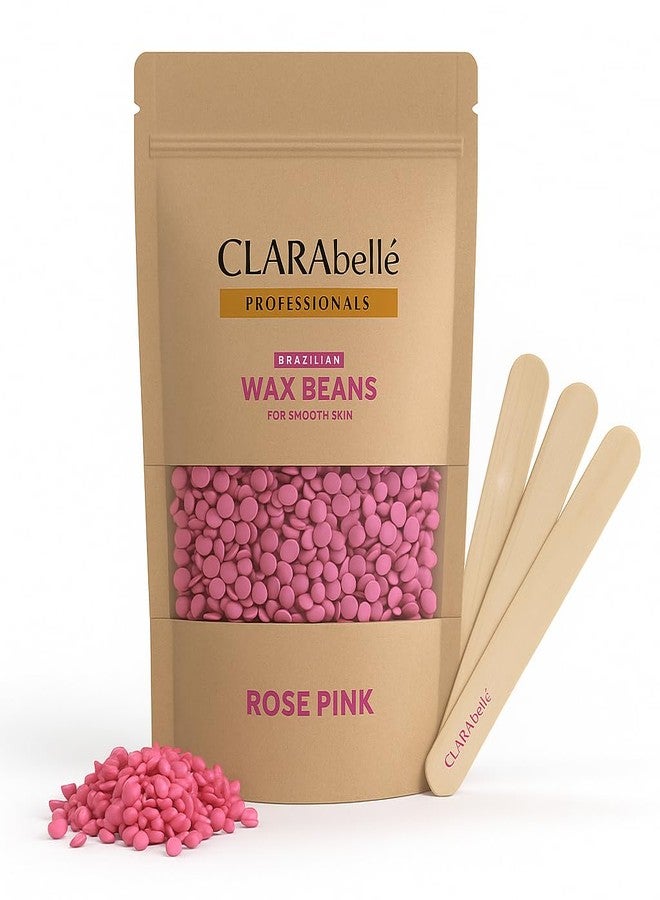 CLARABELLE PROFESSIONALS CLARAbelle Professional Rose Pink Hard Wax Beans for Women | Stripless & Painless Hair Removal | Upper Lips, Face, Arms, Legs, Bikini & Full Body | Coarse Hair | Smooth Skin (250g) - Image 1