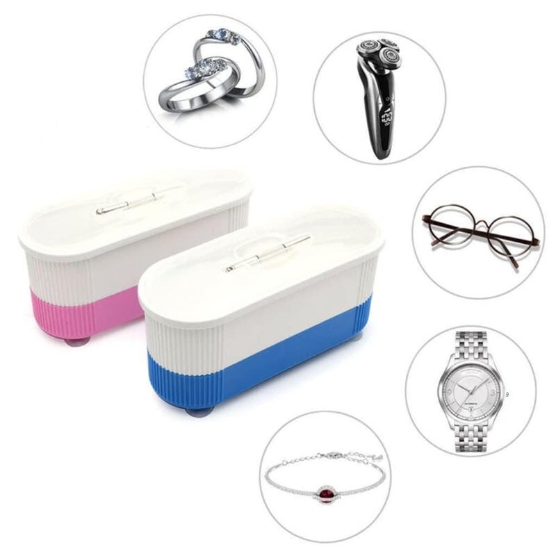 Glasses Cleaner - Multi-Purpose Ultrasonic Bath for Contact Lenses, Jewelry, Watches, and Rings Cleaning Machine Available in Pink - Image 2