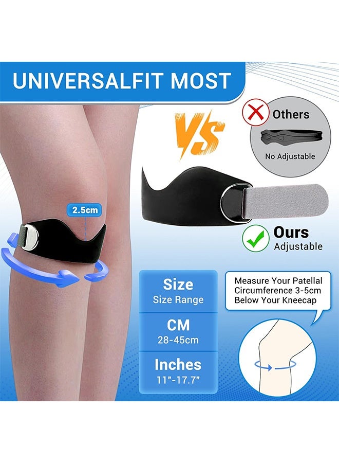 ساوث مون Knee Pads, Adjustable silicone patella Knee Strap, Portable Knee Band Knee Stabilizer for Training Tennis Basketball Soccer (باللغة الإنجليزية) - Image 5