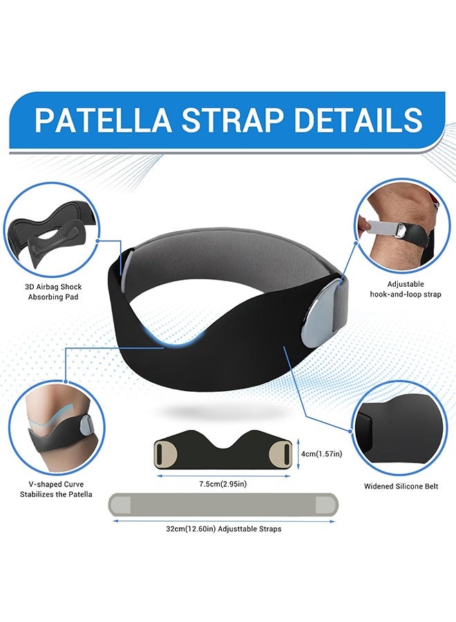 ساوث مون Knee Pads, Adjustable silicone patella Knee Strap, Portable Knee Band Knee Stabilizer for Training Tennis Basketball Soccer (باللغة الإنجليزية) - Image 2