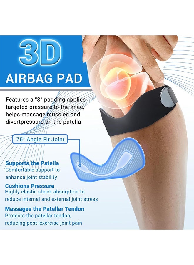 ساوث مون Knee Pads, Adjustable silicone patella Knee Strap, Portable Knee Band Knee Stabilizer for Training Tennis Basketball Soccer (باللغة الإنجليزية) - Image 4