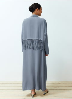 trendyol Gray Tassel Detailed Woven Aerobin Cap & Abaya TCTSS24KF00014  - Image 5