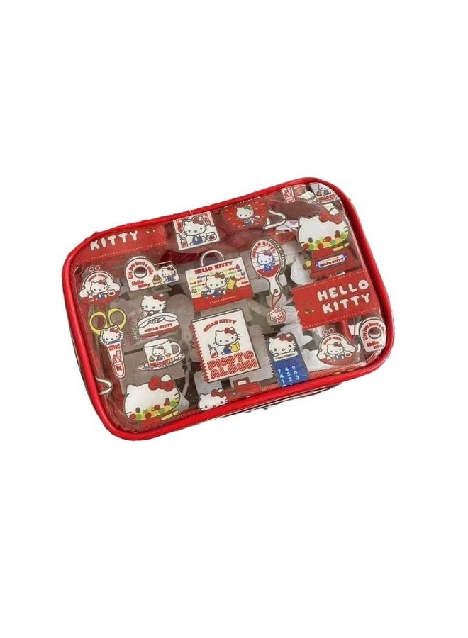هالو كيتي مرحبا كيتي تحت عنوان حقيبة ماكياج شفافة الساحرة عملية ومثالية لفحص مستحضرات التجميل سريعة - Image 4