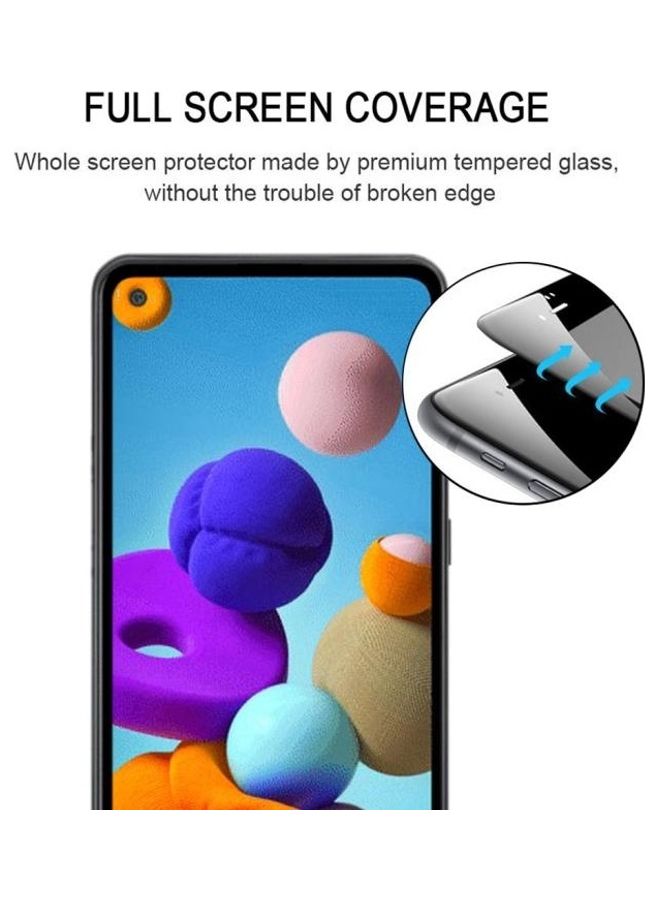 بي جي إم مجموعة لاصقات حماية للشاشة من الزجاج المقوى بدرجة انحناء 2.5D وبتغطية كاملة لهاتف جالاكسي A21، مكونة من 25 قطعة شفاف - Image 3
