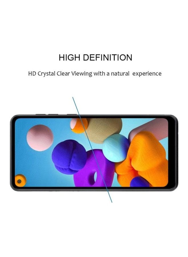 بي جي إم مجموعة لاصقات حماية للشاشة من الزجاج المقوى بدرجة انحناء 2.5D وبتغطية كاملة لهاتف جالاكسي A21، مكونة من 25 قطعة شفاف - Image 4