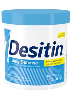Desitin Desitin Daily Defense Baby Diaper Rash Cream With 13% Zinc Oxide, Barrier Cream To Treat, Relieve & Prevent Diaper Rash, Hypoallergenic, Dye-, Phthalate- & Paraben-Free, 16 Oz  - Image 1