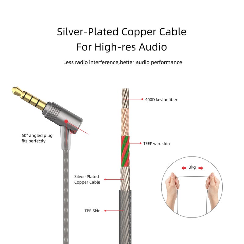 SoundMAGIC E11C Wired Earbuds with Microphone HiFi Stereo Earphones Noise Isolating in Ear Headphones Powerful Bass Tangle Free Cord Gunmetal - Image 5
