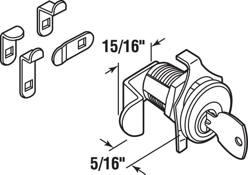 Prime-Line S 4573 Mailbox Lock – Replacement, Multipurpose Mailbox Lock for Several Brands – NA-14 Keyway, Opens Counter-Clockwise with 90º Rotation, Nickel Finish (1 Set) - Image 2