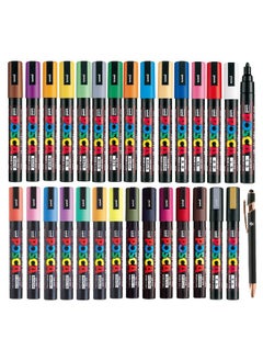 Uni Mitsubishi Uni Japan Paint Marker Full Range Bundle Set Marking Pen Medium Point Pc-5M 29 Colours ( 22 Standard & 7 Natural ) Japanese Domestic Market Product  - Image 1