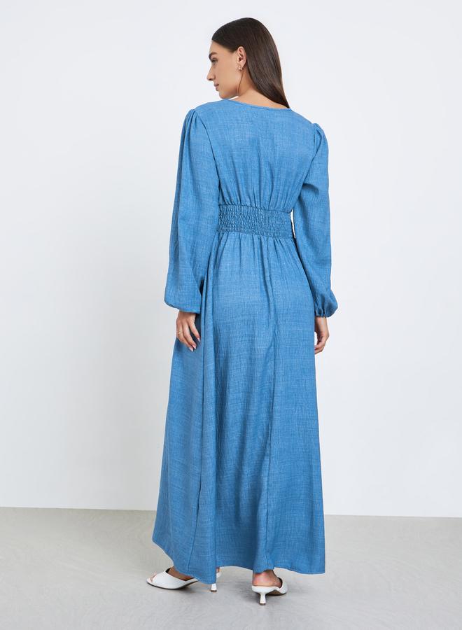 ستايلي فستان طويل بأكمام فوليوم - Image 5