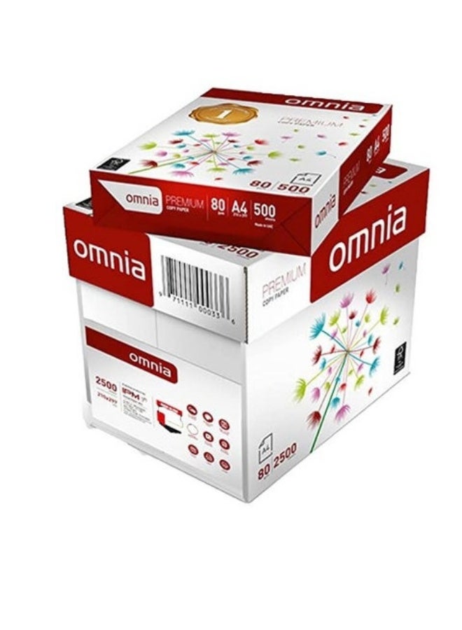 OMNIA Omnia 5 Packs Copy Paper, A4, 2500 Sheets  - Image 1