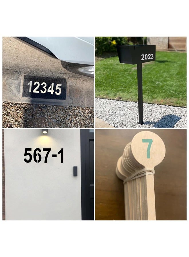 REOLAN 3 Inch Large Number Stencils for Painting - 11 Pack Number Stencil Templates for Curb Address, Cakes, Cookies, Mailboxes and Crafts, Reusable House Numbers Stencils for Wood Signs & Cement Wall Art - Image 3