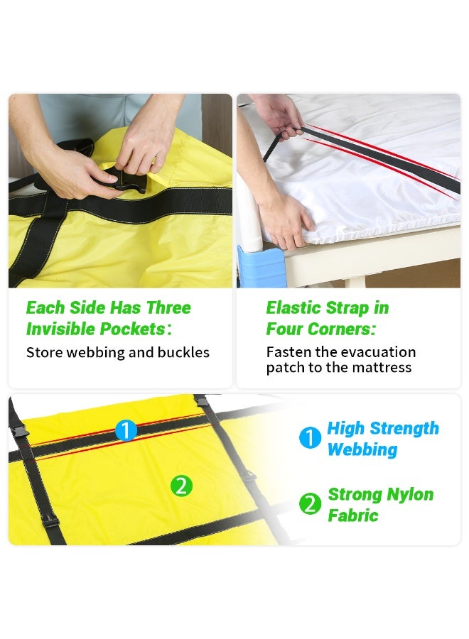 Ehucon Rescue Essentials Emergency Evacuation Sheet for Bedridden Patient,Rescue Sheet with Safety Buckle Belts for Transfer and Evacuated in Emergency - Image 3