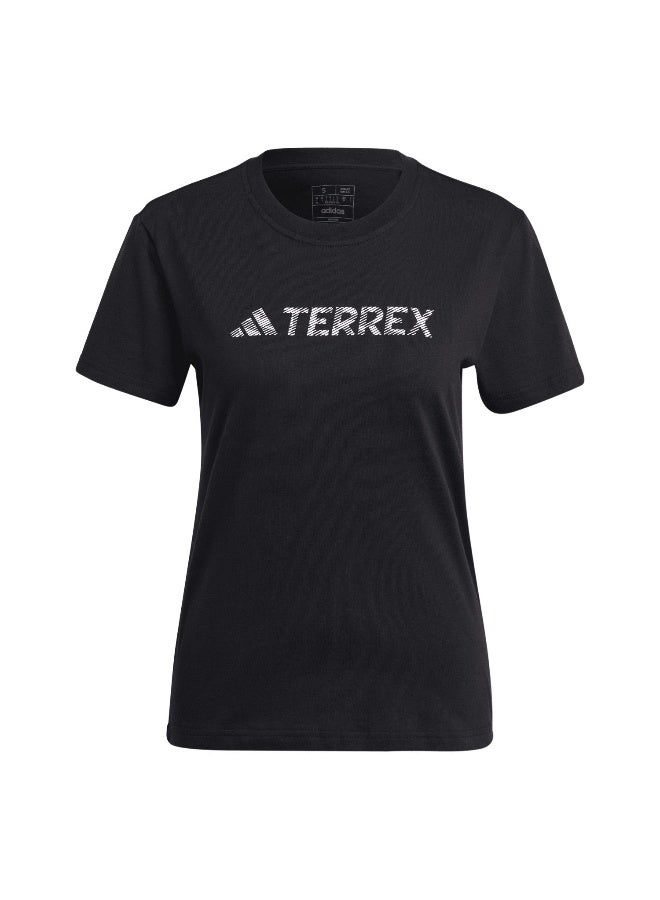 Adidas W Logo Tee Black Hiking T-Shirts XS - Image 1