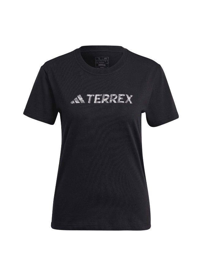 Adidas W Logo Tee Black Hiking T-Shirts XS - Image 2