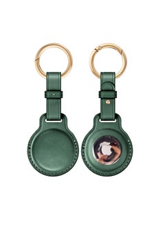Suitable For Apple Tracker Airtag Protective Case Leather Pet Child Anti-Lost Device Protective Case Airtags Case-Color:Green-Applicable Model:airtag