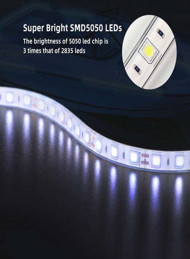 أضواء LED غاطسة للقوارب من VIDLULTD، 4 قطع، 20 بوصة، 12 فولت، أضواء داخلية فائقة السطوع للقوارب، مقاومة للماء بمعيار IP68، أضواء LED بحرية، أضواء صيد ليلية للقوارب وقوارب الكاياك (أبيض) - Image 5