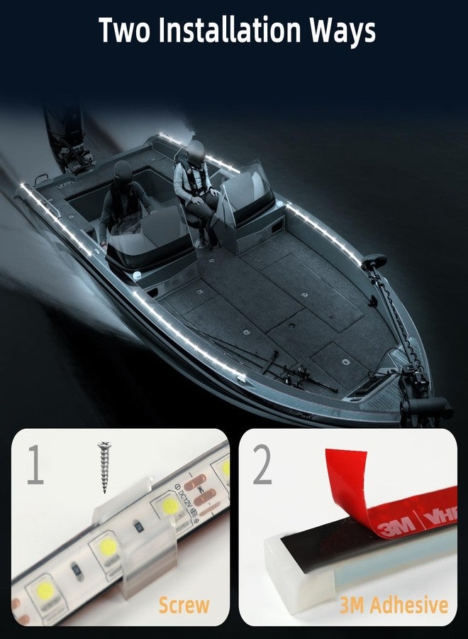 أضواء LED غاطسة للقوارب من VIDLULTD، 4 قطع، 20 بوصة، 12 فولت، أضواء داخلية فائقة السطوع للقوارب، مقاومة للماء بمعيار IP68، أضواء LED بحرية، أضواء صيد ليلية للقوارب وقوارب الكاياك (أبيض) - Image 2