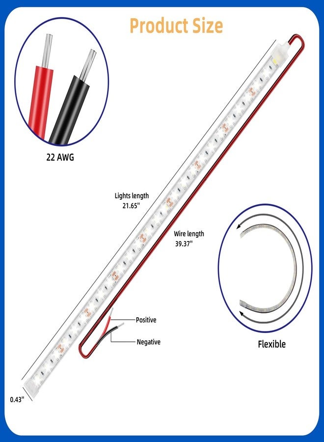 أضواء LED غاطسة للقوارب من VIDLULTD، 4 قطع، 20 بوصة، 12 فولت، أضواء داخلية فائقة السطوع للقوارب، مقاومة للماء بمعيار IP68، أضواء LED بحرية، أضواء صيد ليلية للقوارب وقوارب الكاياك (أبيض) - Image 3
