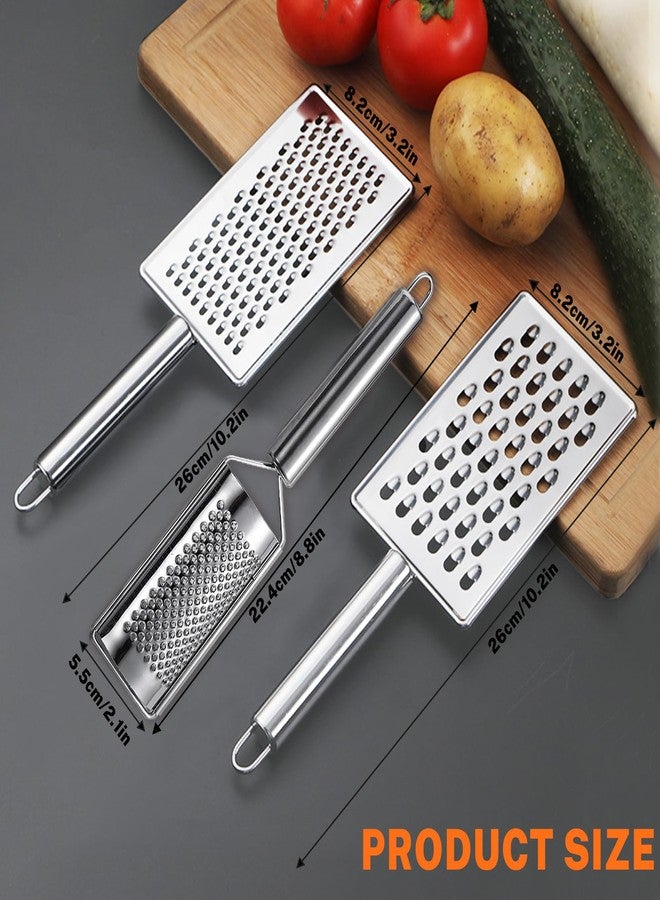 ASTIMESA Different Hole Sizes Cheese Grater and Ginger Grater Set, Zester Grater, Small Handheld Cheese Shredder for Kitchen Vegetable Food Fruit Chocolate (3 PCS) - Image 2