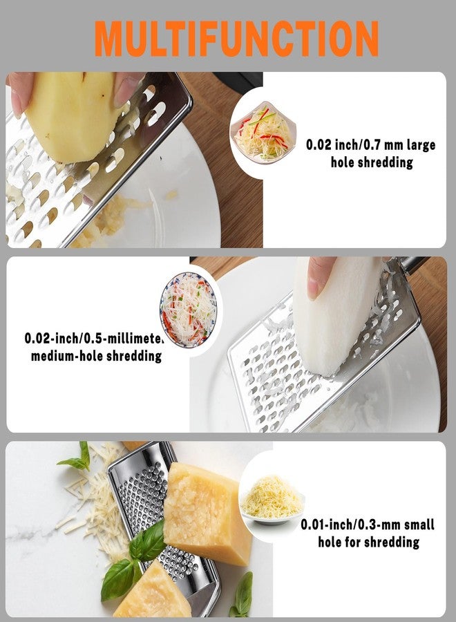 ASTIMESA Different Hole Sizes Cheese Grater and Ginger Grater Set, Zester Grater, Small Handheld Cheese Shredder for Kitchen Vegetable Food Fruit Chocolate (3 PCS) - Image 4