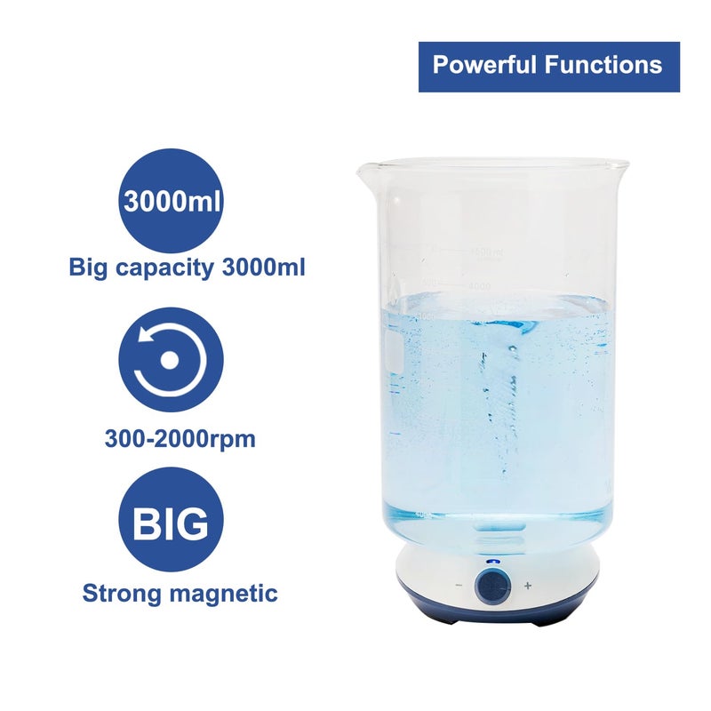 ONiLAB Magnetic Stirrer with 4PCS Stir Bars,Magnetic Mixer with Stirring Capacity 3000ml (No Heating) - Image 2