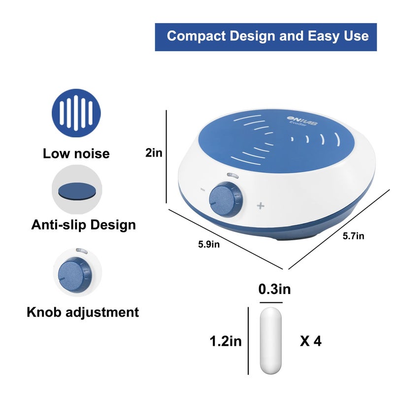 ONiLAB Magnetic Stirrer with 4PCS Stir Bars,Magnetic Mixer with Stirring Capacity 3000ml (No Heating) - Image 3