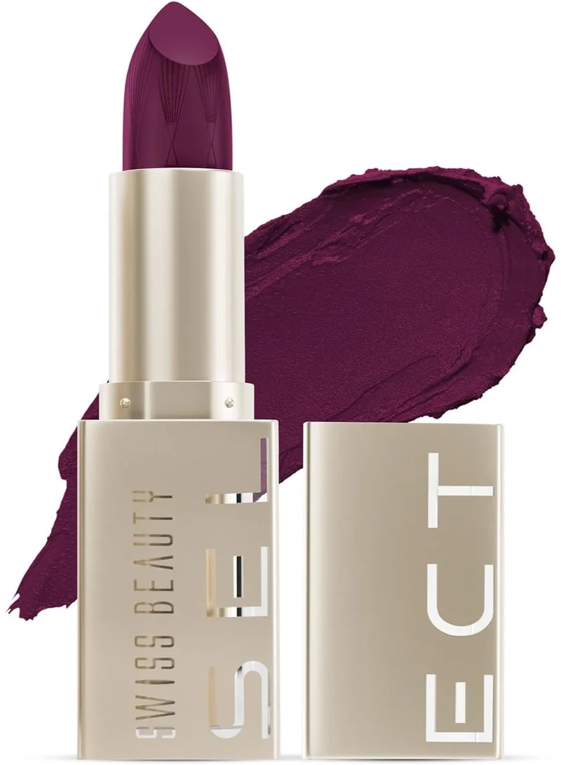 Swiss Beauty Swiss Beauty Select Crème Touch Hydrating Lipstick | With Vitamin E and Tea Tree Oil | High -shine finish | shade- Worthy Wine - 4 gm