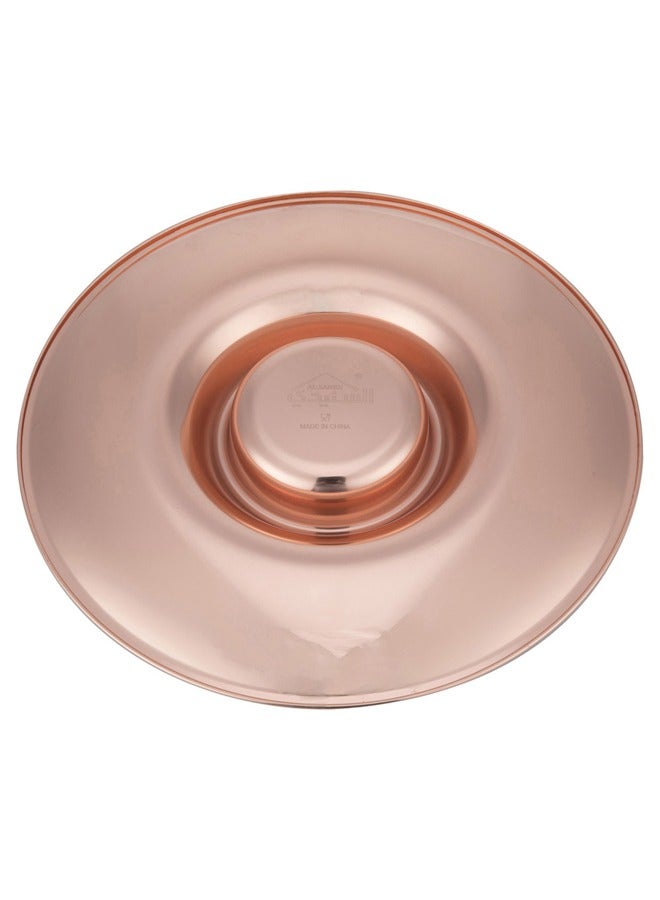 السنيدي صينية تقديم فاخرة نحاسي مقاس 34 سم - Image 1