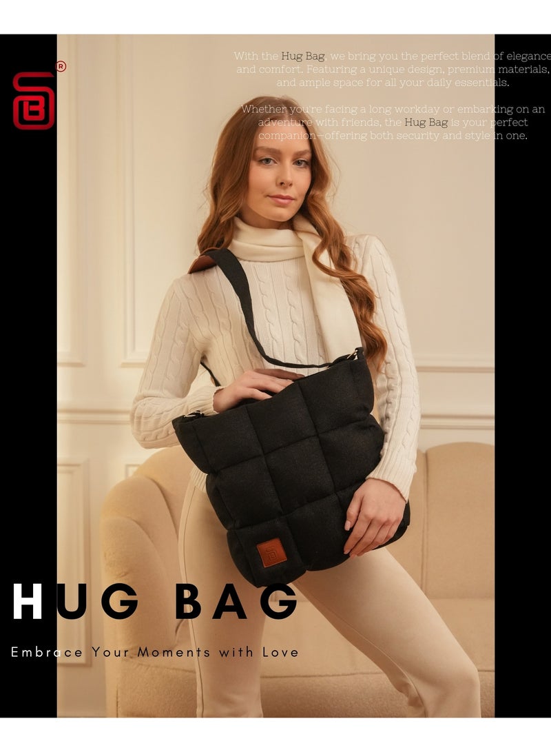 B.S COLLECTION Elegant and Practical BS Crossbody Bag with a Modern Design in Black. - Image 1