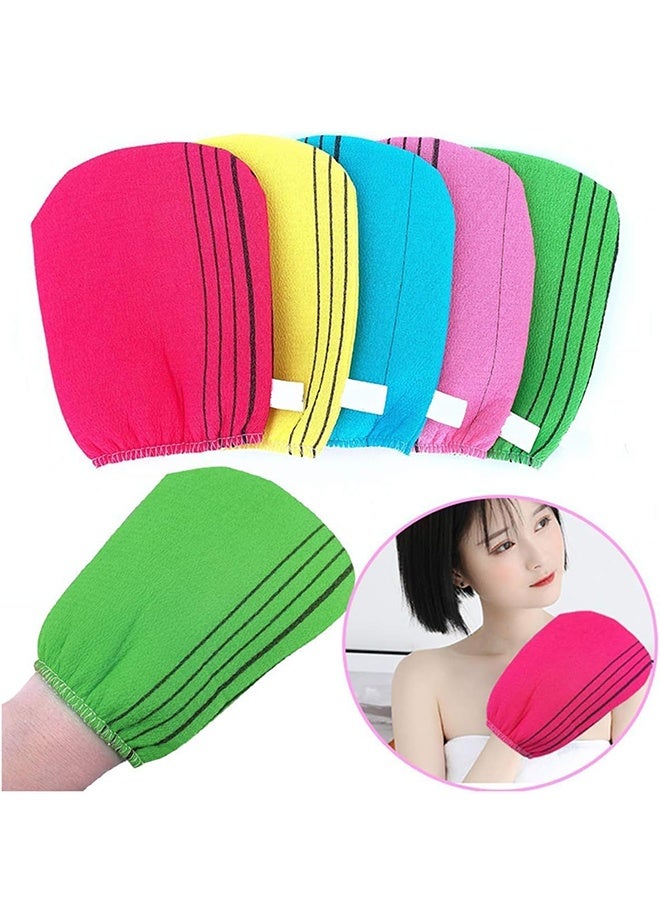 5 Pcs Bath Glove Loofah, Portable Shower Towel for Exfoliating Rubbing and Removing Dead Skin - Image 1