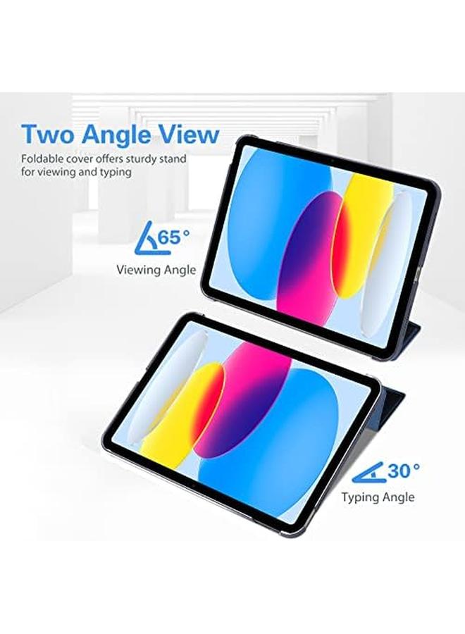 Procases For iPad 10Th Generation Case 2022 Ipad 10.9 Case Slim Hard Shell Thin Transparent Back Tri Fold Protective Cases Shockproof Cover For 10.9 Inch 2022 iPad 10Th Gen A2696 A2757 A2777 – Navy - Image 5