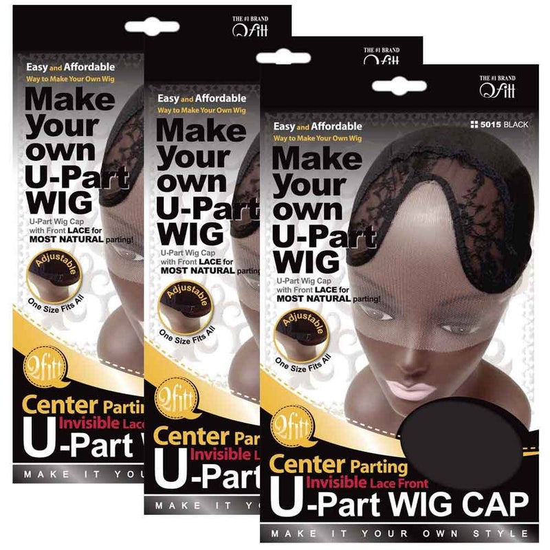 3 Pack Qfitt  Center Parting UPart Wig Cap with Lace 5015