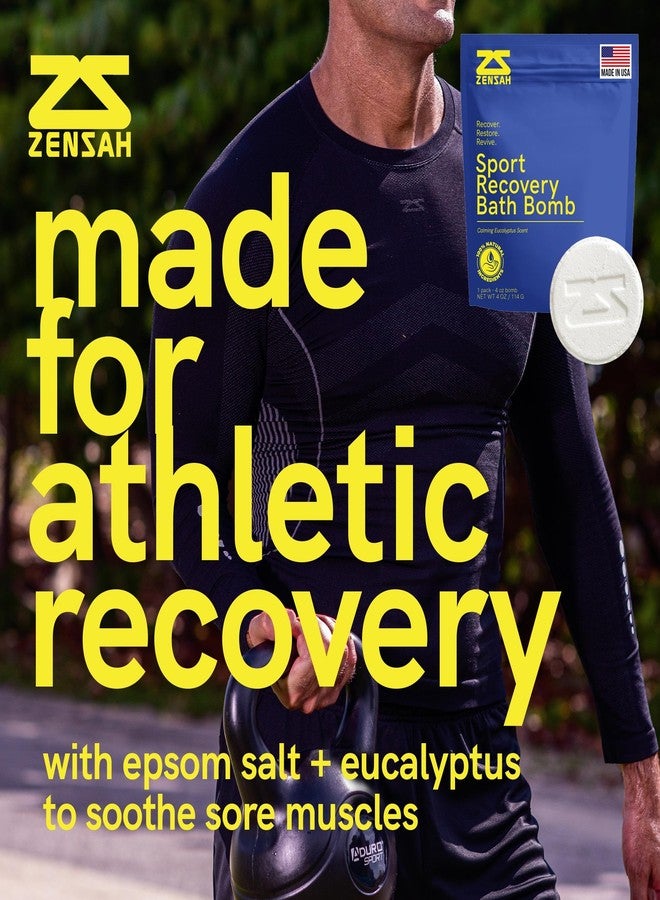 Zensah Sport Recovery Bath Bombs - Magnesium Epsom Salt for Soaking Sore Muscles, Easter Basket Stuffers, Made in USA with Essential Oils, Peppermint and Eucalyptus Relaxation for Athletes - Image 2