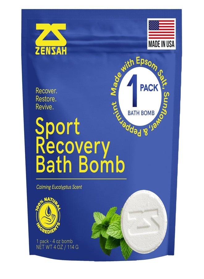 Zensah Sport Recovery Bath Bombs - Magnesium Epsom Salt for Soaking Sore Muscles, Easter Basket Stuffers, Made in USA with Essential Oils, Peppermint and Eucalyptus Relaxation for Athletes - Image 1