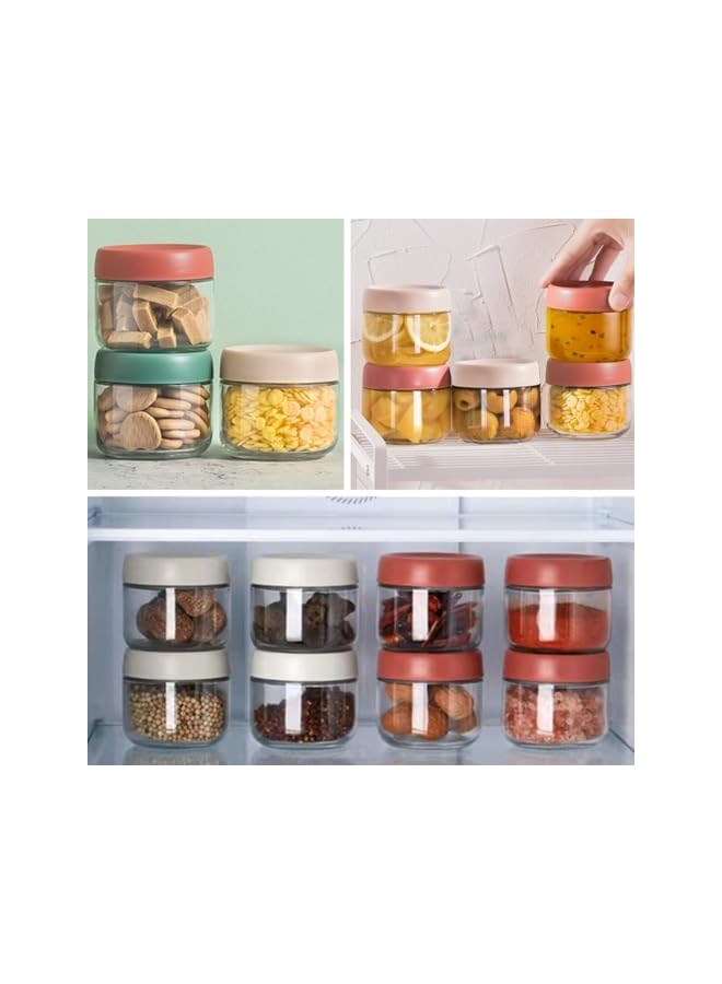 Green Tiger Glass Jars, 4 Pcs Glass Jars with Screw Lid, Glass Kitchen Canisters Clear Container for Food Storage of Dry Goods, Candy, Cookie, Spices, Coffee Beans and More,300 Ml - Image 3