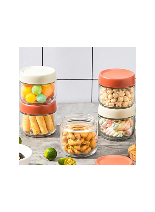 Green Tiger Glass Jars, 4 Pcs Glass Jars with Screw Lid, Glass Kitchen Canisters Clear Container for Food Storage of Dry Goods, Candy, Cookie, Spices, Coffee Beans and More,300 Ml - Image 4